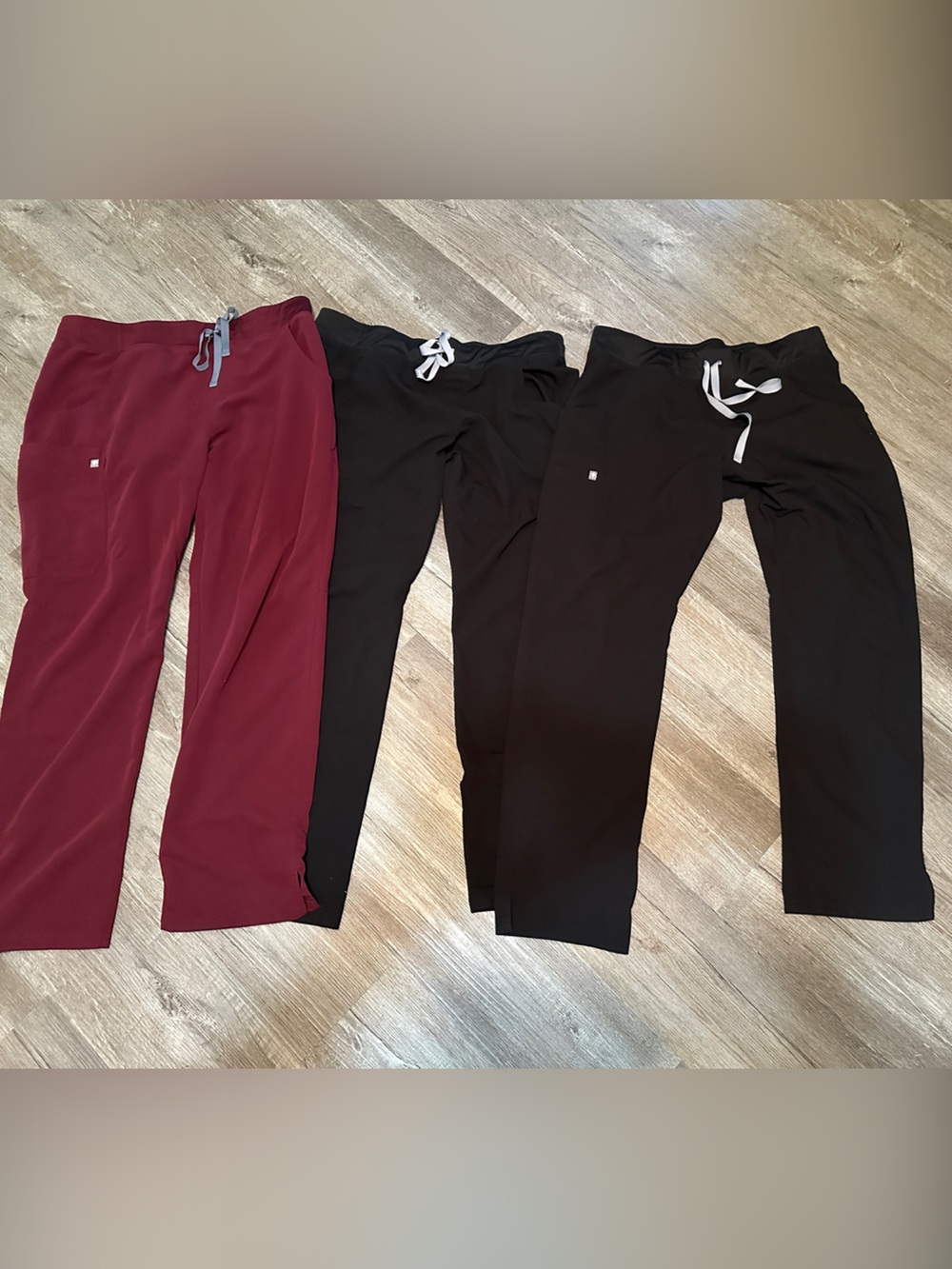 Figs Women’s Scrub Pants Set in Burgundy and Black
